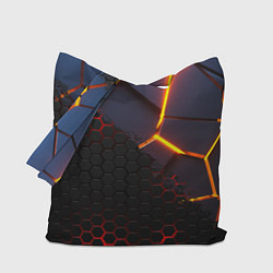 Сумка-шопер 3D РАЗЛОМ И СТАЛЬНАЯ БРОНЯ ПОПУЛЯРНЫЕ ТЕКСТУРЫ, цвет: 3D-принт