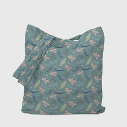 Сумка-шопер Цветочный принт Декоративный винтажный узор с цвет, цвет: 3D-принт