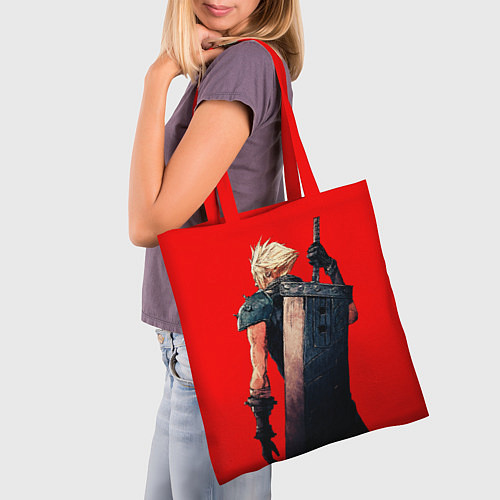 Сумка-шоппер Клауд С мечом final fantasy / 3D-принт – фото 3