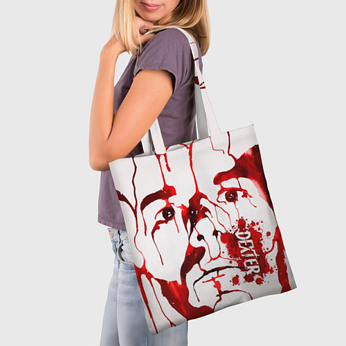 Сумка-шоппер Декстер, портрет кровью / 3D-принт – фото 3