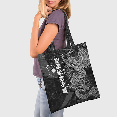 Сумка-шоппер Токийский Дракон Иероглифы Dragon Japan / 3D-принт – фото 3