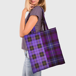 Сумка-шопер Purple Checkered, цвет: 3D-принт — фото 2