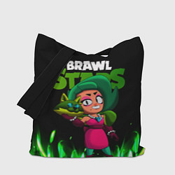 Сумка-шопер LOLA ЛОЛА BRAWLSTARS зеленый огонь, цвет: 3D-принт