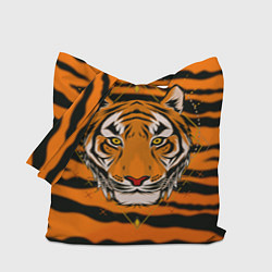 Сумка-шопер Тигр настоящий хищник, цвет: 3D-принт