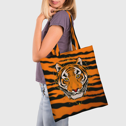 Сумка-шоппер Тигр настоящий хищник / 3D-принт – фото 3