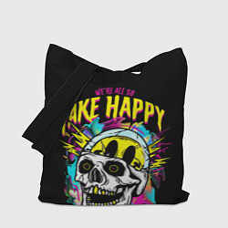 Сумка-шопер Fake Happy Фальшивое счастье, цвет: 3D-принт