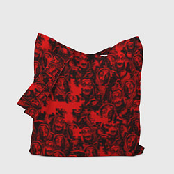 Сумка-шопер LA CASA DE PAPEL RED CODE PATTERN, цвет: 3D-принт