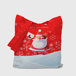 Сумка-шопер Дед Мороз с подарочным конвертом, цвет: 3D-принт