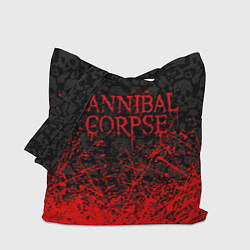 Сумка-шопер CANNIBAL CORPSE, БРЫЗГИ КРАСОК ЧЕРЕПА, цвет: 3D-принт