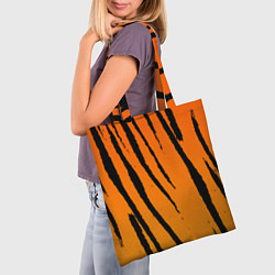 Сумка-шопер Шкура тигра диагональ, цвет: 3D-принт — фото 2