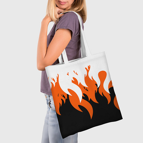 Сумка-шоппер Оранжевый Огонь / 3D-принт – фото 3