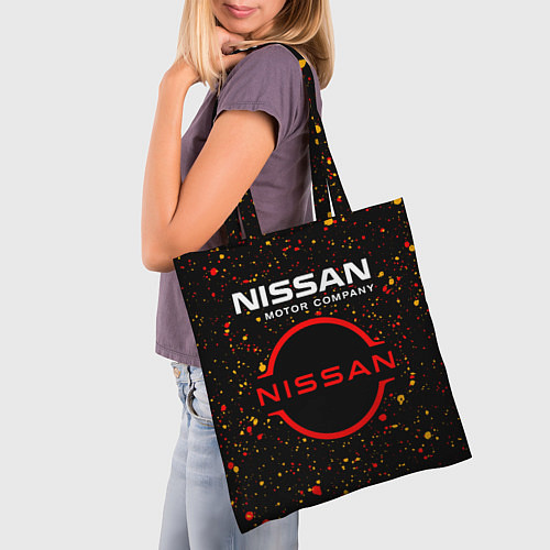 Сумка-шоппер NISSAN - Брызги / 3D-принт – фото 3