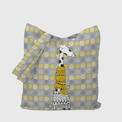Сумка-шопер Милая жирафа в шарфе, цвет: 3D-принт