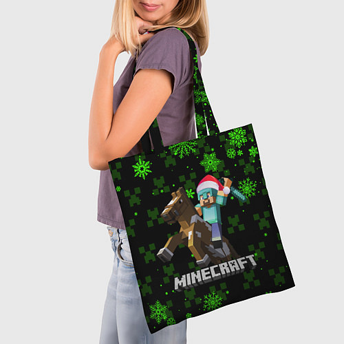 Сумка-шоппер MINECRAFT НОВОГОДНИЙ КРИПЕРЫ / 3D-принт – фото 3