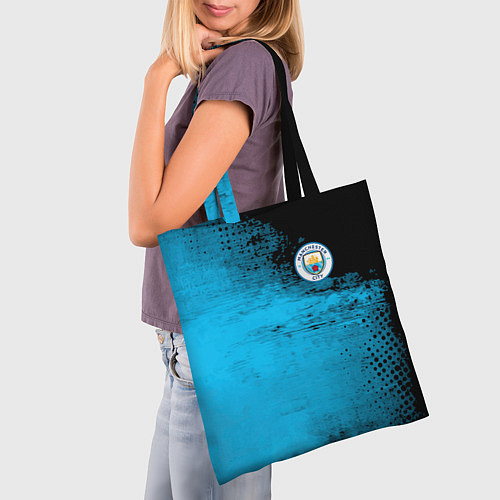 Сумка-шоппер Manchester City голубая форма / 3D-принт – фото 3