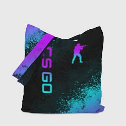 Сумка-шопер CS GO NEON SYMBOL STYLE SKIN КС ГО НЕОН, цвет: 3D-принт