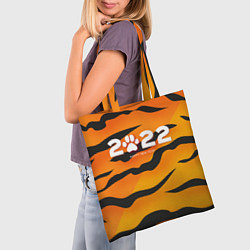 Сумка-шопер Новогодний тигр Новый год 2022, цвет: 3D-принт — фото 2