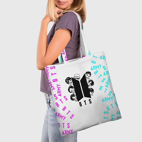 Сумка-шоппер B T S Логотип в цвете / 3D-принт – фото 3