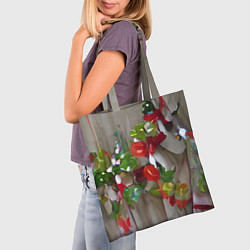 Сумка-шопер Зимние ягоды, цвет: 3D-принт — фото 2