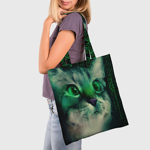 Сумка-шоппер Cat in The Digital World / 3D-принт – фото 3