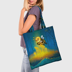 Сумка-шопер Пчёла с сотами, цвет: 3D-принт — фото 2