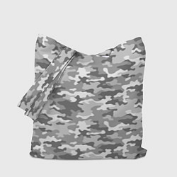 Сумка-шопер Серый Военный Камуфляж, цвет: 3D-принт