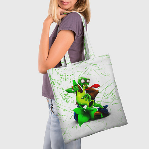 Сумка-шоппер Plants vs Zombies зомби против горохострела / 3D-принт – фото 3