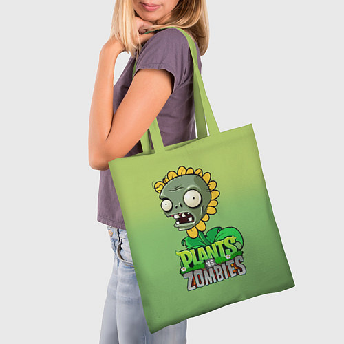 Сумка-шоппер Plants vs Zombies зомби-подсолнух / 3D-принт – фото 3