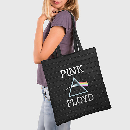 Сумка-шоппер PINK FLOYD LOGO - ПИНК ФЛОЙД ЛОГОТИП / 3D-принт – фото 3