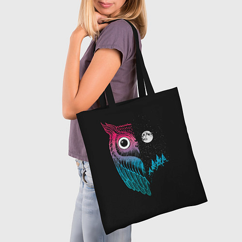 Сумка-шоппер Ночная сова Градиент / 3D-принт – фото 3