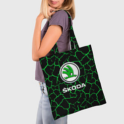 Сумка-шопер Skoda трещины, цвет: 3D-принт — фото 2