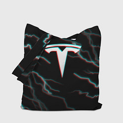 Сумка-шопер Tesla Glitch молнии, цвет: 3D-принт