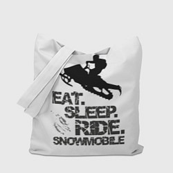 Сумка-шопер EAT SLEEP RIDE SNOWMOBILE, цвет: 3D-принт