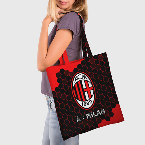 Сумка-шоппер МИЛАН AC Milan Соты / 3D-принт – фото 3