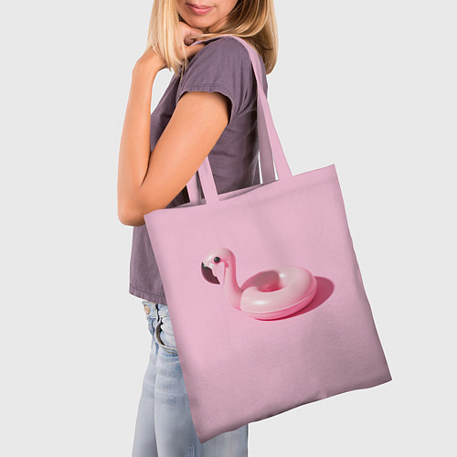 Сумка-шоппер Flamingos Розовый фламинго / 3D-принт – фото 3