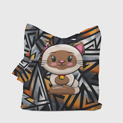 Сумка-шопер Милый пятнистый котенок, цвет: 3D-принт