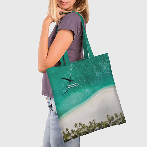 Сумка-шоппер He shark will be happy if the whole world is under / 3D-принт – фото 3