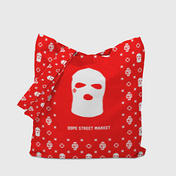 Сумка-шопер Узор Red Ski Mask Dope Street Market, цвет: 3D-принт