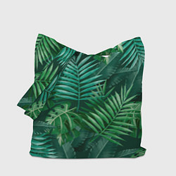 Сумка-шопер Tropical plants pattern, цвет: 3D-принт