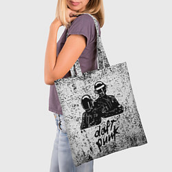 Сумка-шопер Daft Punk B&W, цвет: 3D-принт — фото 2