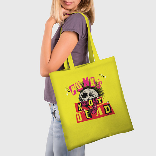 Сумка-шоппер Punks Not Dead - Панки Хой! / 3D-принт – фото 3