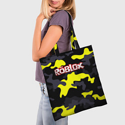 Сумка-шопер Roblox Камуфляж Чёрно-Жёлтый, цвет: 3D-принт — фото 2