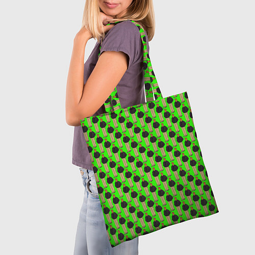 Сумка-шоппер Свидетель из Фрязино зеленый / 3D-принт – фото 3
