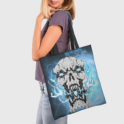 Сумка-шопер Череп-монстр в молниях, цвет: 3D-принт — фото 2