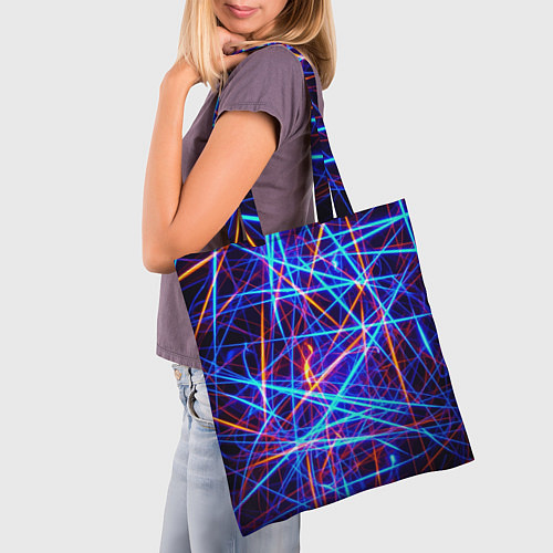 Сумка-шоппер Neon pattern Fashion 2055 / 3D-принт – фото 3