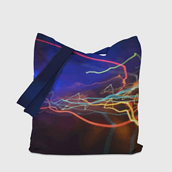 Сумка-шопер Neon vanguard pattern Lightning Fashion 2023, цвет: 3D-принт