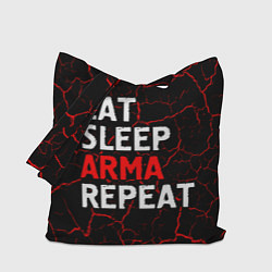 Сумка-шопер Eat Sleep ARMA Repeat Трещины, цвет: 3D-принт