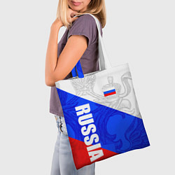 Сумка-шопер RUSSIA - SPORTWEAR - ТРИКОЛОР, цвет: 3D-принт — фото 2