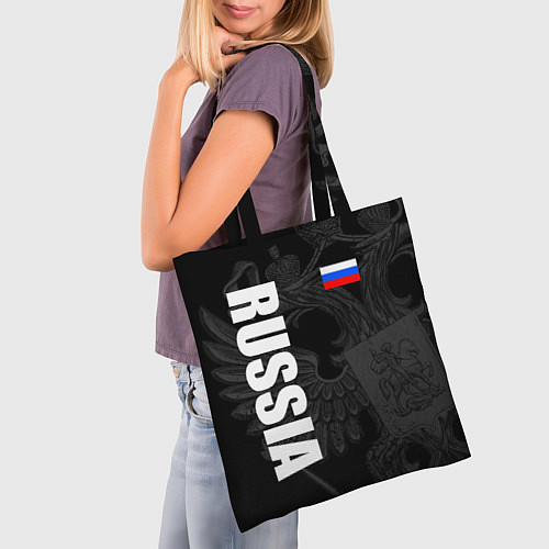 Сумка-шоппер RUSSIA - BLACK EDITION / 3D-принт – фото 3