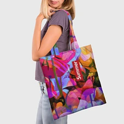 Сумка-шопер Красочный летний цветочный паттерн Summer color pa, цвет: 3D-принт — фото 2